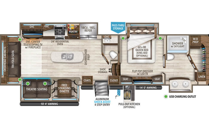 Solitude 373FB floor plan diagram.